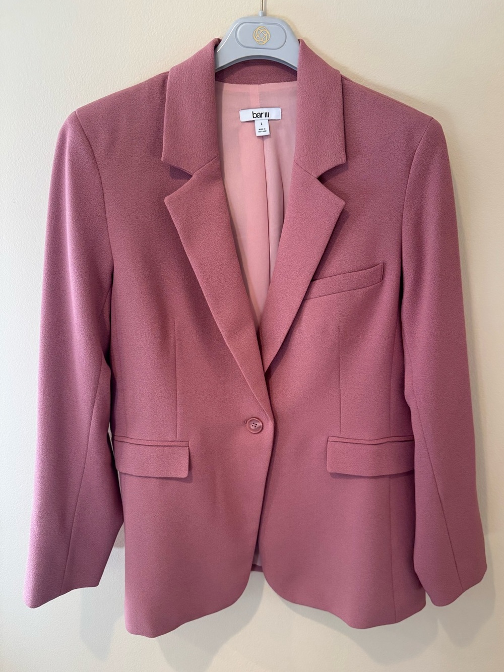 bar III Women’s Dusty Rose Single-Button Blazer